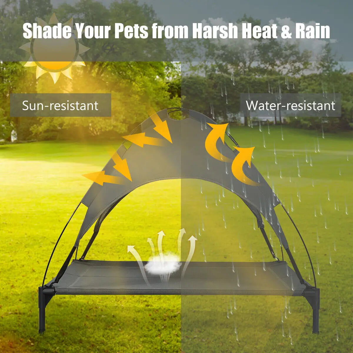 Outdoor Elevated UV Protection Dog Bed