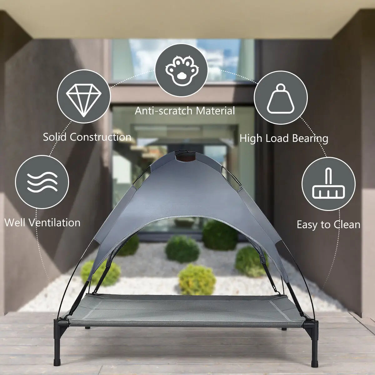 Outdoor Elevated UV Protection Dog Bed