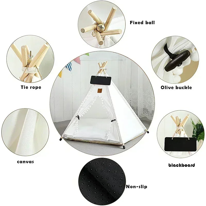 Five‑Star Dog Tent in White | Pillow Paws